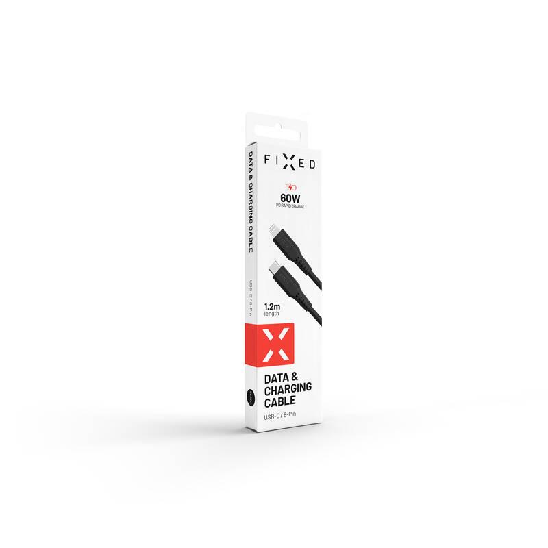 Kabel FIXED Liquid silicone USB-C Lightning s podporou PD, MFi, 1,2m černý, Kabel, FIXED, Liquid, silicone, USB-C, Lightning, s, podporou, PD, MFi, 1,2m, černý