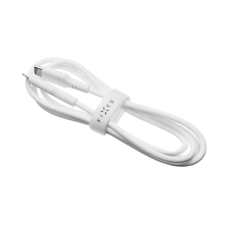 Kabel FIXED Liquid silicone USB-C USB-C s podporou PD, 60W, 0,5m bílý, Kabel, FIXED, Liquid, silicone, USB-C, USB-C, s, podporou, PD, 60W, 0,5m, bílý