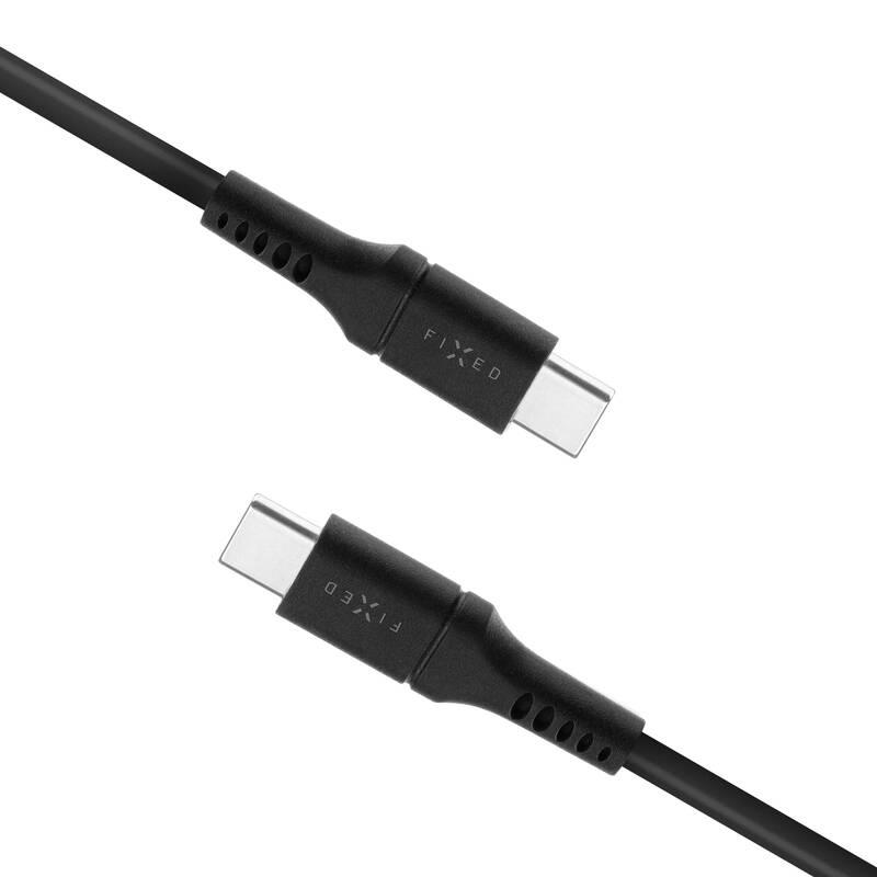 Kabel FIXED Liquid silicone USB-C USB-C s podporou PD, 60W, 0,5m černý, Kabel, FIXED, Liquid, silicone, USB-C, USB-C, s, podporou, PD, 60W, 0,5m, černý