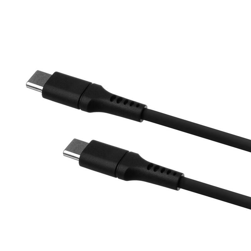 Kabel FIXED Liquid silicone USB-C USB-C s podporou PD, 60W, 0,5m černý, Kabel, FIXED, Liquid, silicone, USB-C, USB-C, s, podporou, PD, 60W, 0,5m, černý