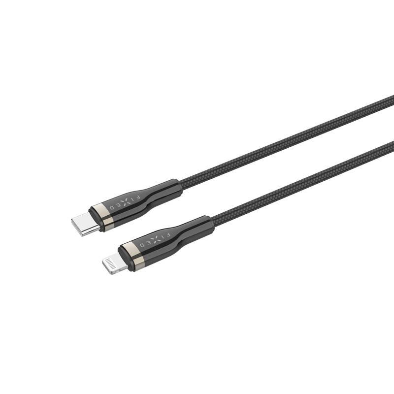 Kabel FIXED USB-C Lightning s podporou PD, MFI, 0,5m černý, Kabel, FIXED, USB-C, Lightning, s, podporou, PD, MFI, 0,5m, černý