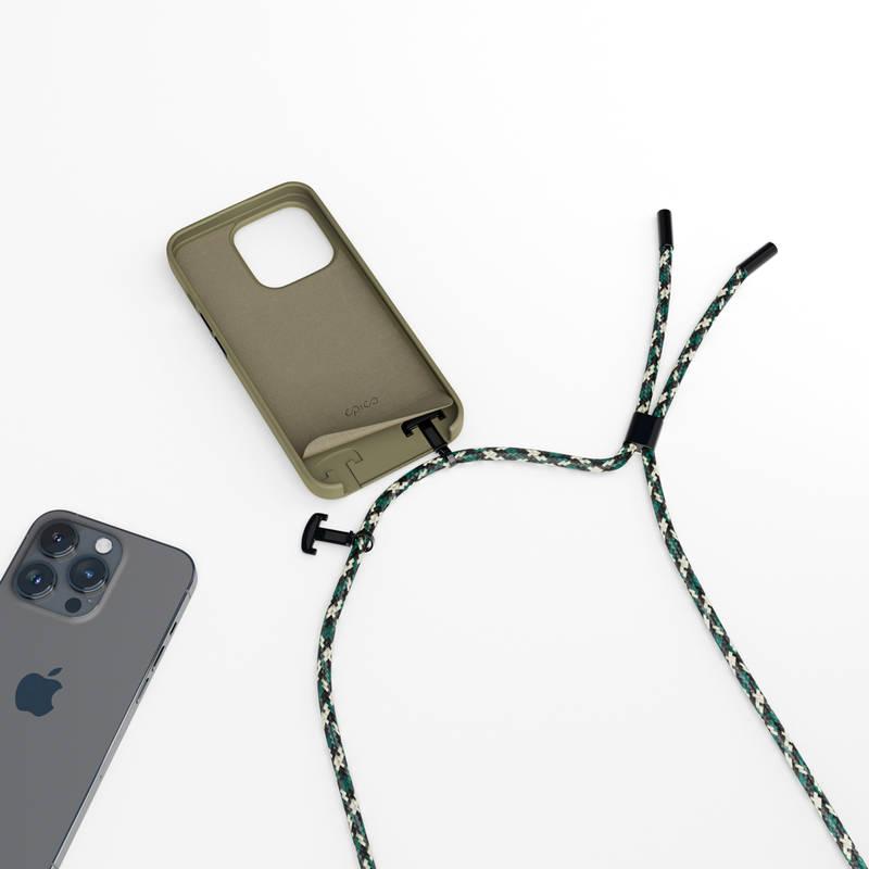 Kryt na mobil Epico Silicone Necklace na Apple iPhone 13 14 zelený