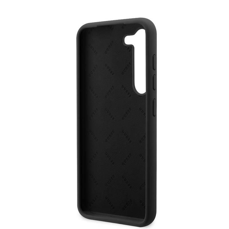 Kryt na mobil Guess Liquid Silicone Metal Logo na Samsung Galaxy S23 černý