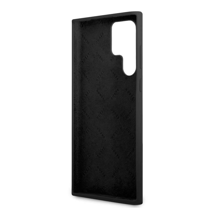 Kryt na mobil Guess Liquid Silicone Metal Logo na Samsung Galaxy S23 Ultra černý