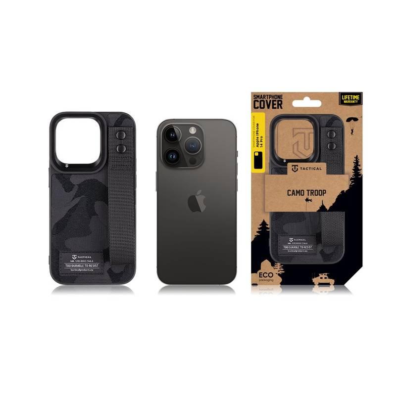 Kryt na mobil Tactical Camo Troop Drag Strap na Apple iPhone 14 Pro černý