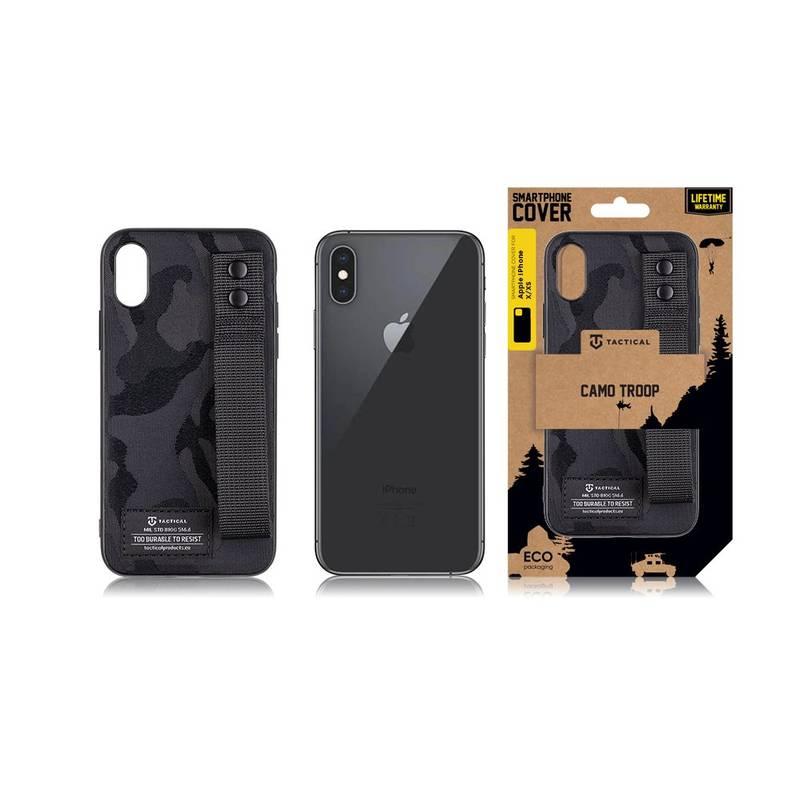 Kryt na mobil Tactical Camo Troop Drag Strap na Apple iPhone X XS černý