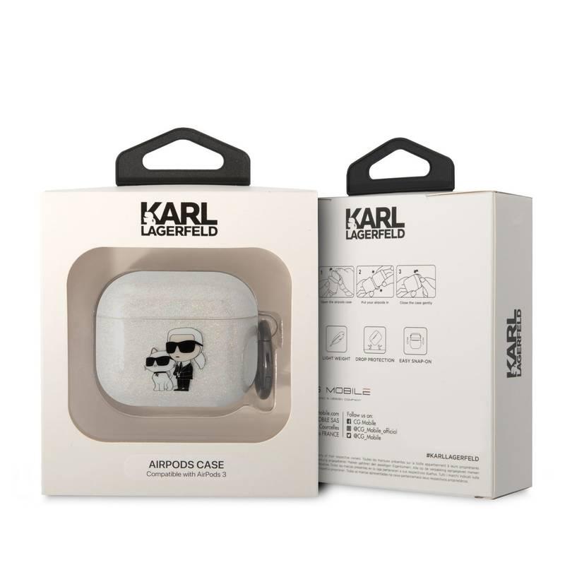 Pouzdro Karl Lagerfeld 3D Logo NFT Karl and Choupette Glitter na Airpods 3 bílé, Pouzdro, Karl, Lagerfeld, 3D, Logo, NFT, Karl, Choupette, Glitter, na, Airpods, 3, bílé