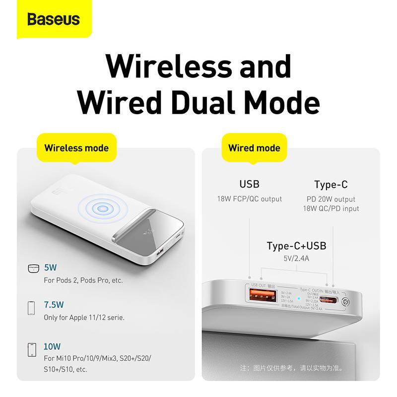 Powerbank Baseus Magnetic Wireless MagSafe 10000mAh 20W bílá, Powerbank, Baseus, Magnetic, Wireless, MagSafe, 10000mAh, 20W, bílá