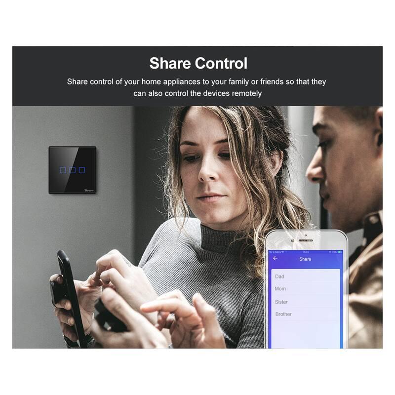 Vypínač Sonoff Smart Switch WiFi RF 433 T3 EU TX