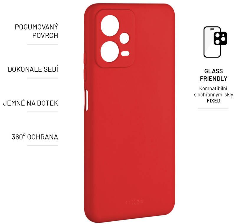 Kryt na mobil FIXED Story na Xiaomi Redmi Note 12 5G červený