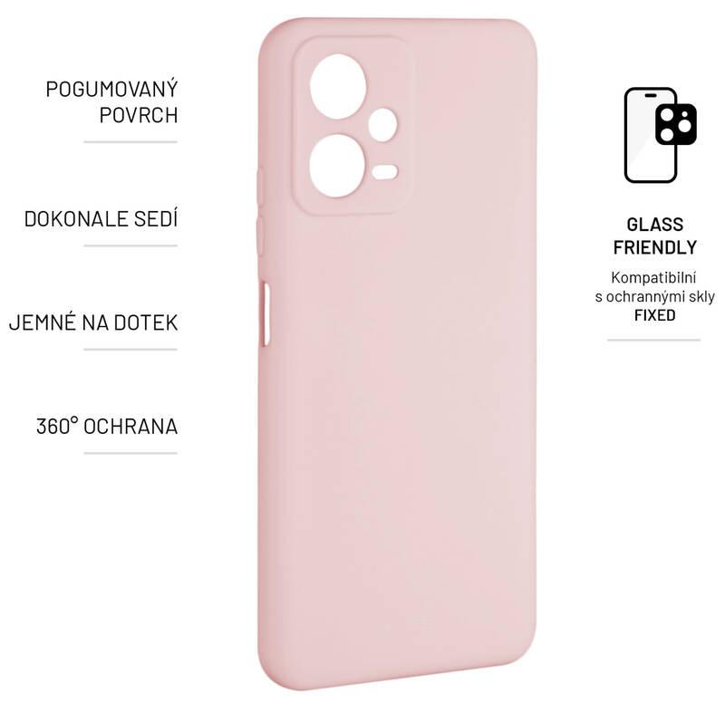 Kryt na mobil FIXED Story na Xiaomi Redmi Note 12 5G růžový