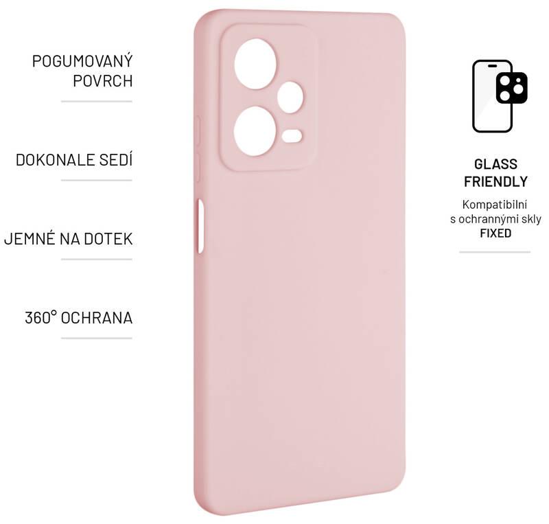 Kryt na mobil FIXED Story na Xiaomi Redmi Note 12 Pro 5G růžový