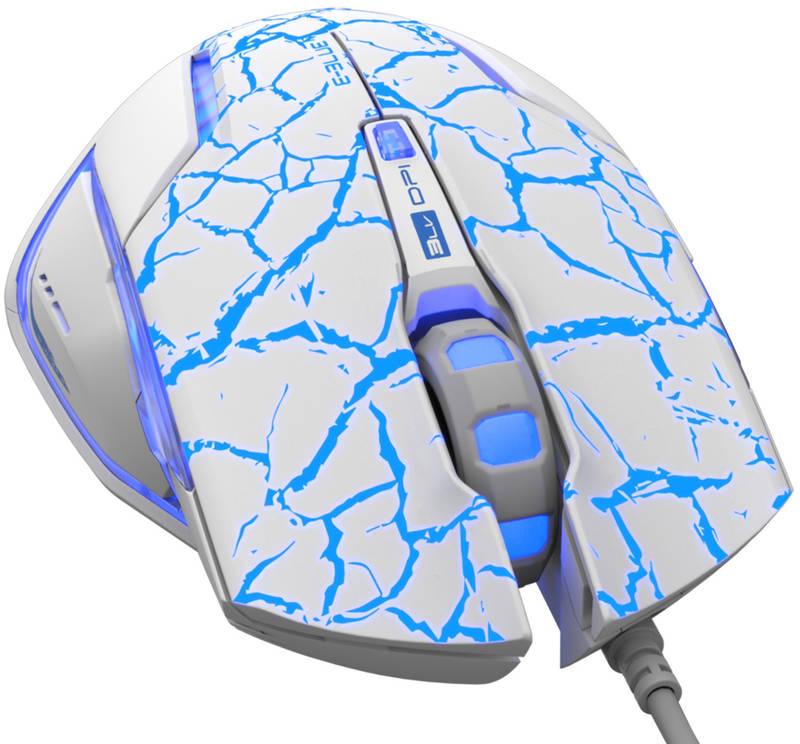 Myš E-Blue Mazer Pro e-box bílá modrá, Myš, E-Blue, Mazer, Pro, e-box, bílá, modrá