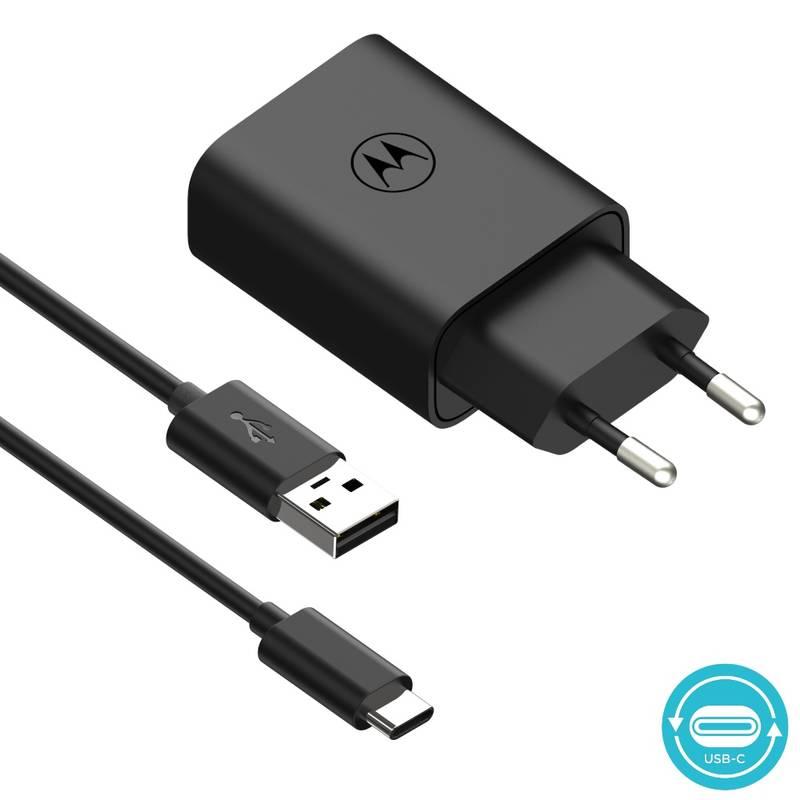 Nabíječka do sítě Motorola TurboPower 20W, 1x USB USB-C kabel 1m černá