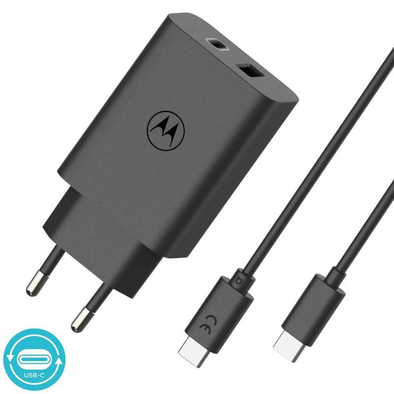 Nabíječka do sítě Motorola TurboPower 50W, 1x USB-C, 1x USB USB-C kabel 1m černá