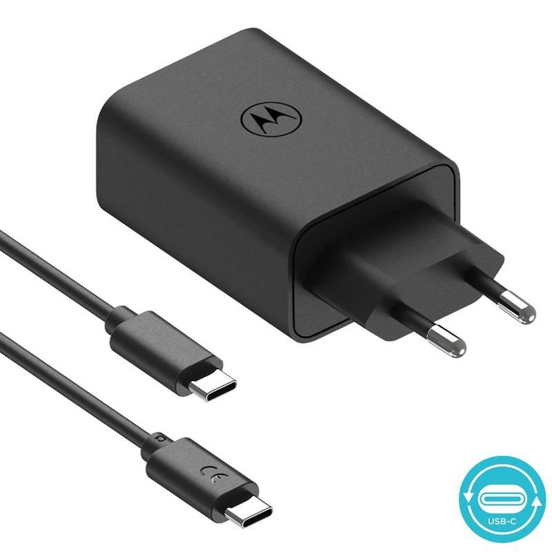 Nabíječka do sítě Motorola TurboPower 50W, 1x USB-C, 1x USB USB-C kabel 1m černá