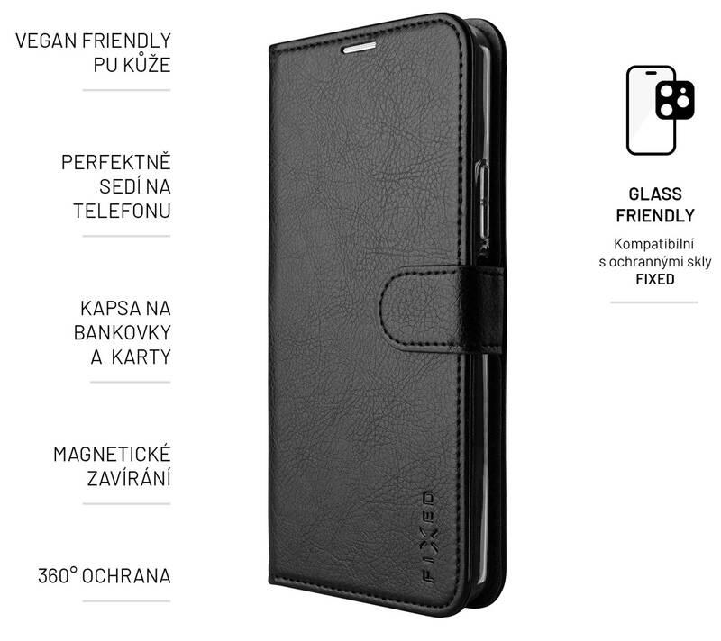 Pouzdro na mobil flipové FIXED Opus na Xiaomi Redmi Note 12 černé