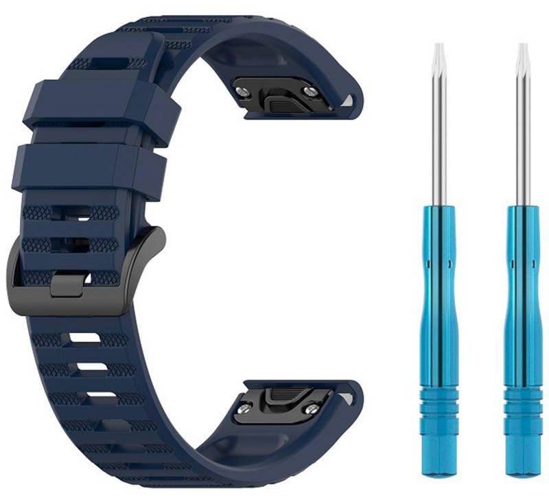 Řemínek FIXED Silicone Strap na Garmin QuickFit 26 mm modrý