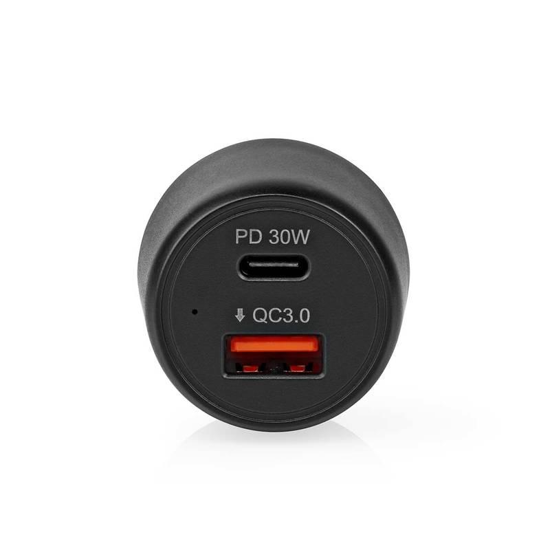 Adaptér do auta Nedis 1×USB, 1×USB-C, 48W černý