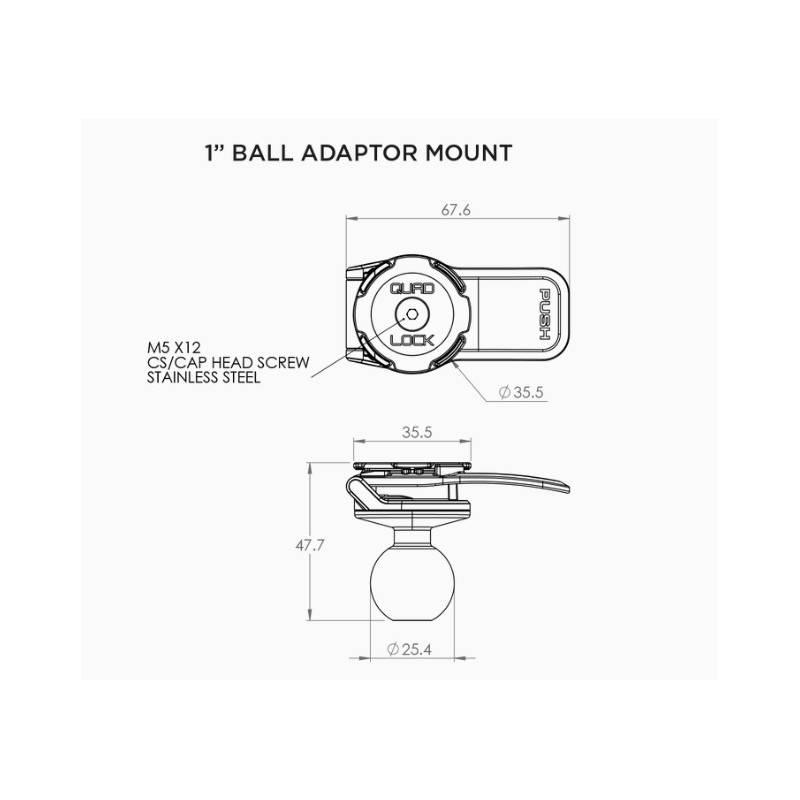 Adaptér Quad Lock kuličkový k držáku na motorku