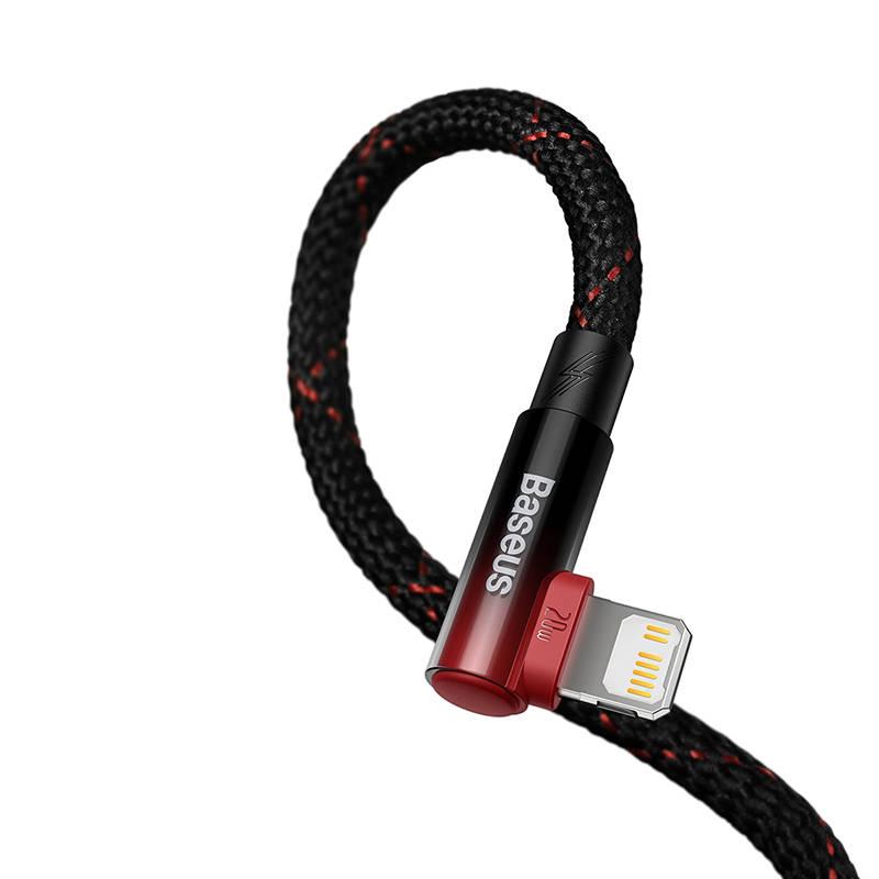 Kabel Baseus USB-C Lightning, 20W, 2m černý červený, Kabel, Baseus, USB-C, Lightning, 20W, 2m, černý, červený