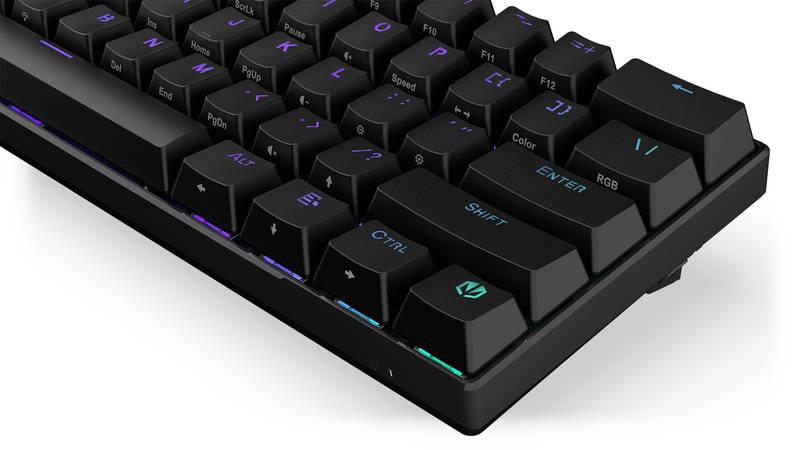 Klávesnice ENDORFY Thock Compact Wireless Kailh Black, RGB, Bluetooth, 2,4GHz, US layout černá, Klávesnice, ENDORFY, Thock, Compact, Wireless, Kailh, Black, RGB, Bluetooth, 2,4GHz, US, layout, černá