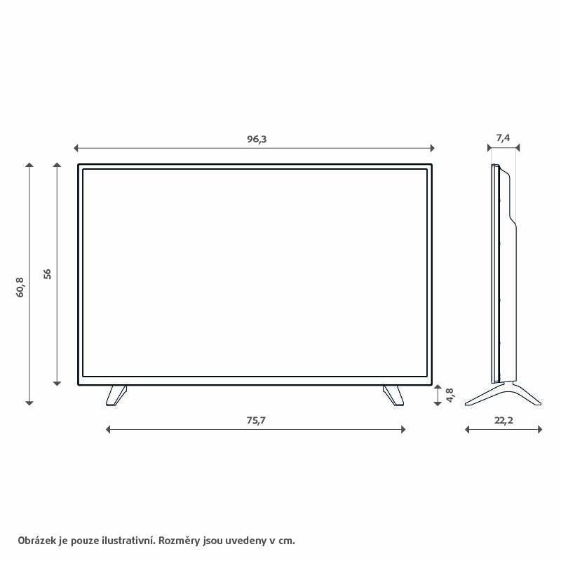 Televize Hisense 43A6K, Televize, Hisense, 43A6K