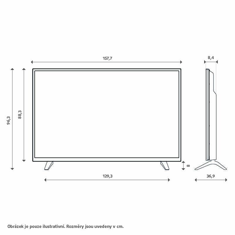 Televize Hisense 70A6K, Televize, Hisense, 70A6K