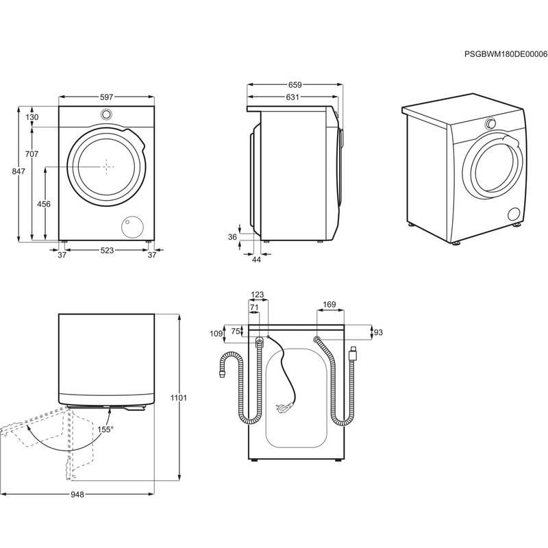 Pračka se sušičkou AEG ProSteam® 7000 LWR71944BC bílá, Pračka, se, sušičkou, AEG, ProSteam®, 7000, LWR71944BC, bílá