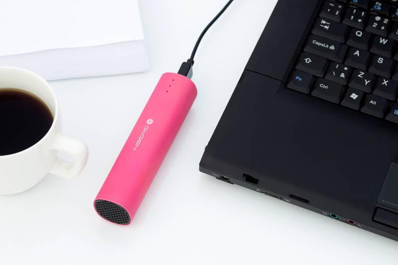 Powerbank GoGEN s funkcí stojánku a reproduktoru, 3 v 1, 4000mAh růžová, Powerbank, GoGEN, s, funkcí, stojánku, a, reproduktoru, 3, v, 1, 4000mAh, růžová