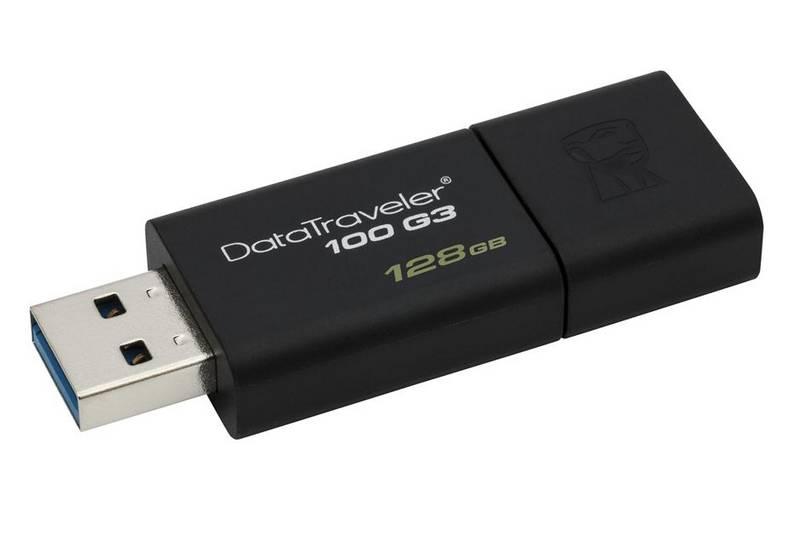 USB Flash Kingston DataTraveler 100 G3 128GB černý, USB, Flash, Kingston, DataTraveler, 100, G3, 128GB, černý