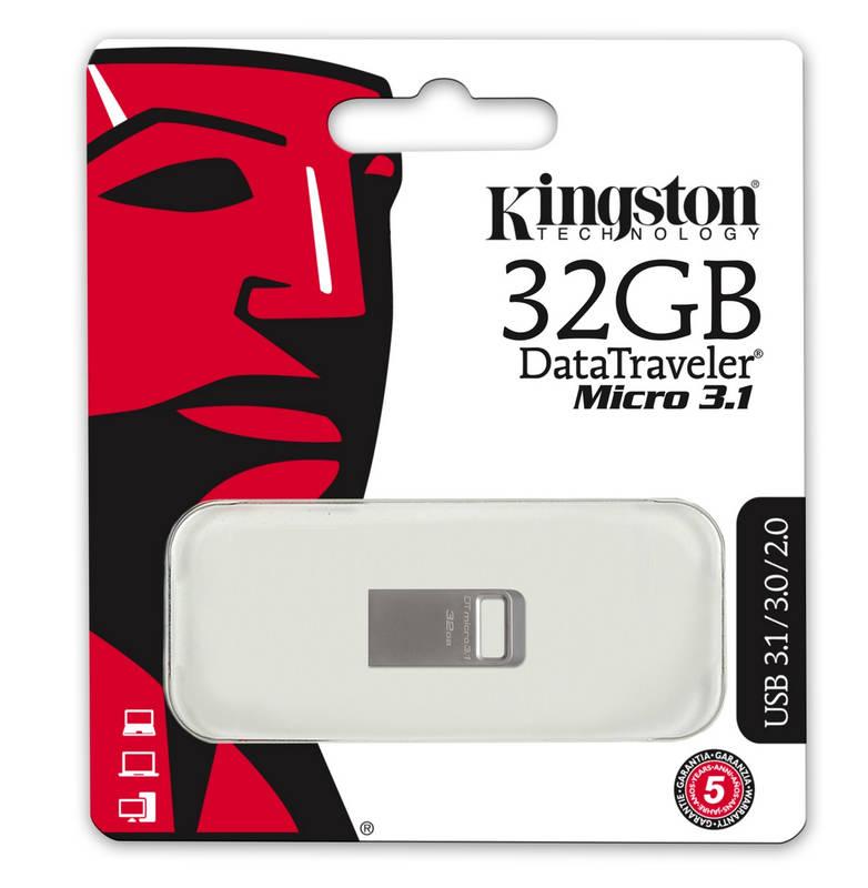 USB Flash Kingston DataTraveler Micro 3.1 32GB kovový, USB, Flash, Kingston, DataTraveler, Micro, 3.1, 32GB, kovový