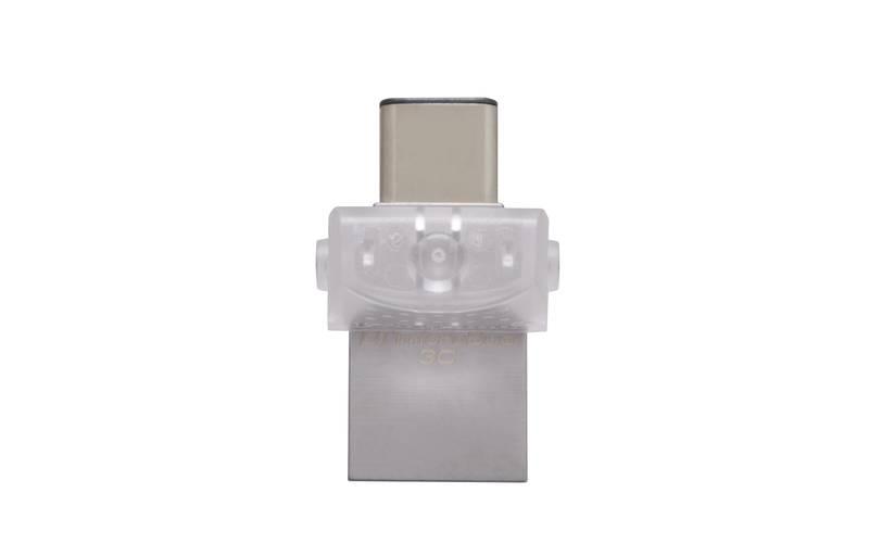 USB Flash Kingston DataTraveler MicroDuo 3C 32GB OTG USB-C USB 3.1 stříbrný, USB, Flash, Kingston, DataTraveler, MicroDuo, 3C, 32GB, OTG, USB-C, USB, 3.1, stříbrný