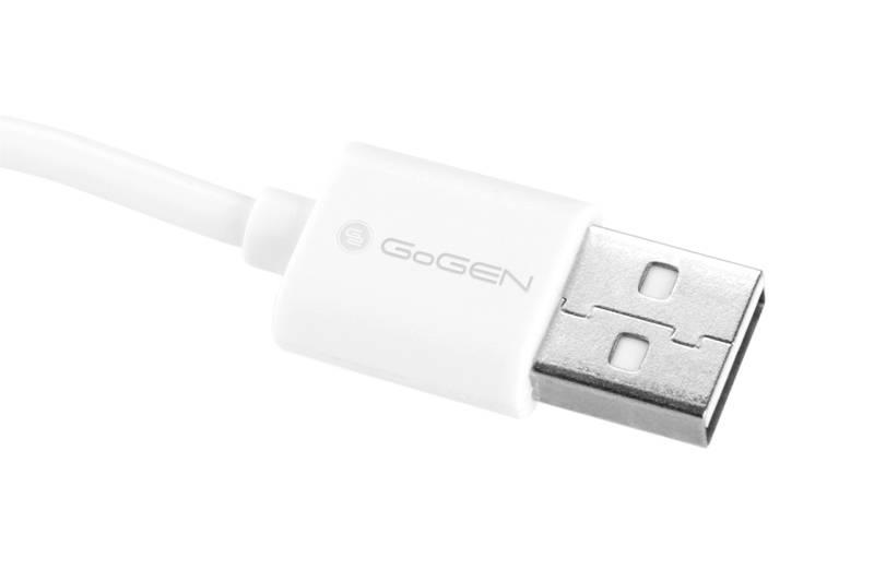 Kabel GoGEN USB micro USB, 2m bílý, Kabel, GoGEN, USB, micro, USB, 2m, bílý
