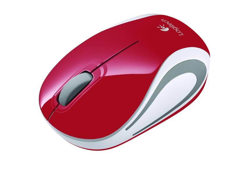 Myš Logitech Wireless Mini Mouse M187 červená