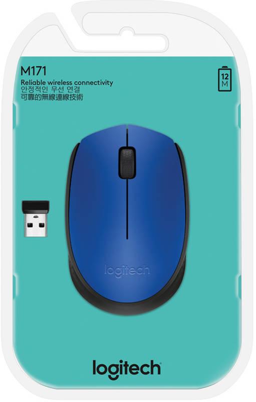 Myš Logitech Wireless Mouse M171 modrá, Myš, Logitech, Wireless, Mouse, M171, modrá