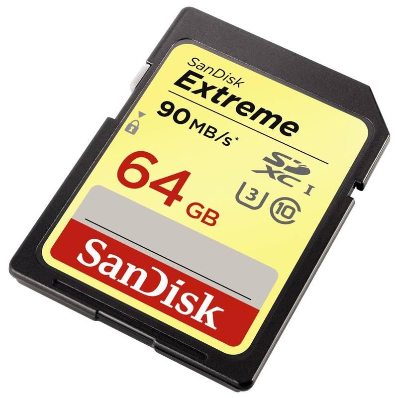 Paměťová karta Sandisk SDXC Extreme 64GB UHS-I U3, Paměťová, karta, Sandisk, SDXC, Extreme, 64GB, UHS-I, U3