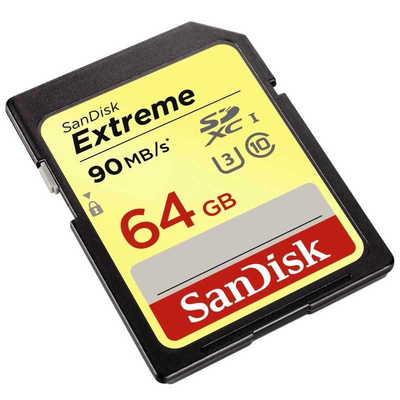 Paměťová karta Sandisk SDXC Extreme 64GB UHS-I U3, Paměťová, karta, Sandisk, SDXC, Extreme, 64GB, UHS-I, U3