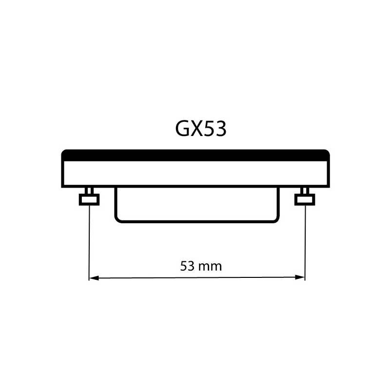 Žárovka LED Tesla bodová, 6W, GX53, teplá bílá