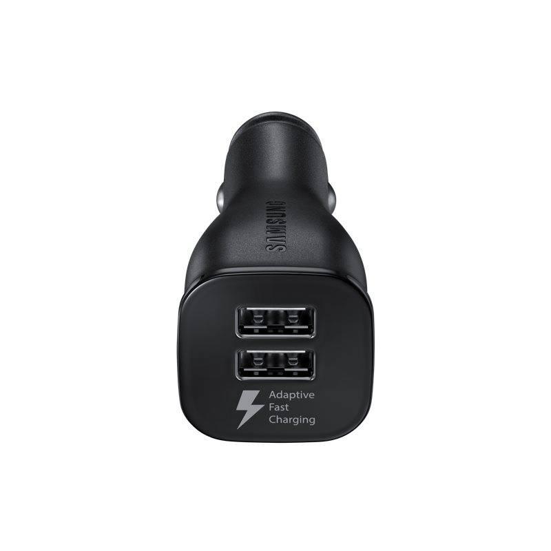 Adaptér do auta Samsung EP-LN920BB, 2x USB, 2A, s funkcí rychlonabíjení MicroUSB kabel černý