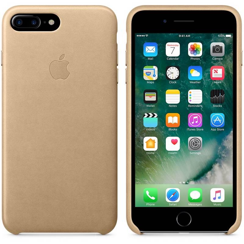 Kryt na mobil Apple Leather Case pro iPhone 8 Plus 7 Plus - žlutohnědý