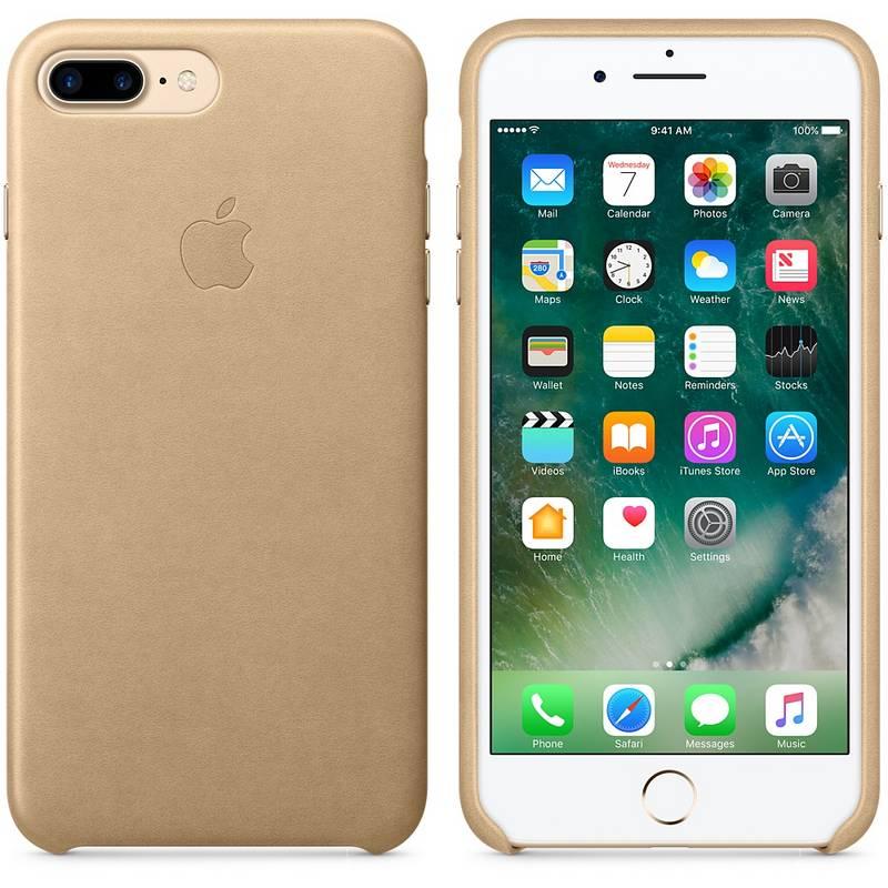 Kryt na mobil Apple Leather Case pro iPhone 8 Plus 7 Plus - žlutohnědý