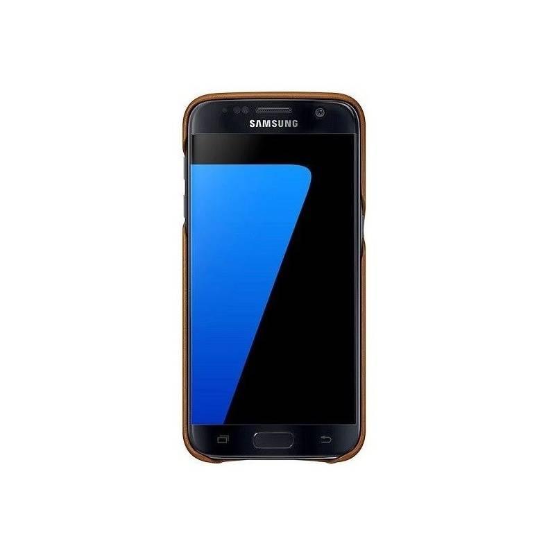 Kryt na mobil Samsung pro Galaxy S7 kožené béžový