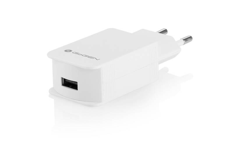 Nabíječka do sítě GoGEN ACHQ 102 CW, 1x USB, 2,1A s funkcí rychlonabíjení bílá