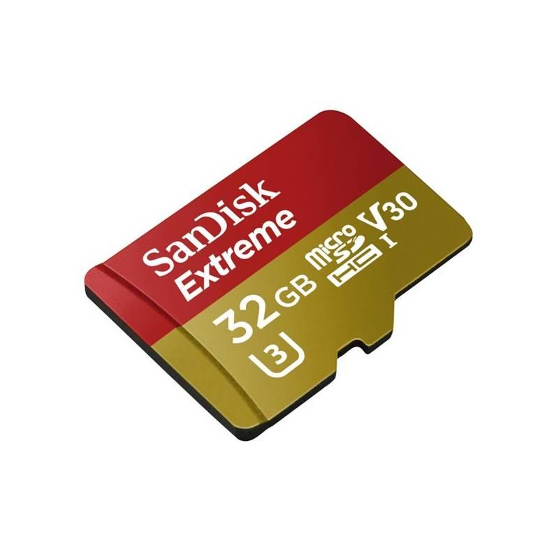 Paměťová karta Sandisk Micro SDHC Extreme AC 32GB UHS-I U3 adapter, Paměťová, karta, Sandisk, Micro, SDHC, Extreme, AC, 32GB, UHS-I, U3, adapter