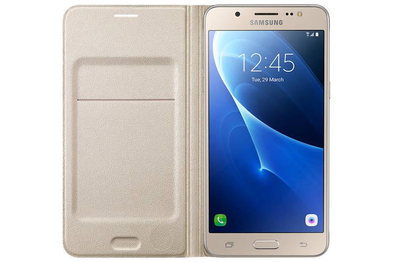 Pouzdro na mobil flipové Samsung pro Galaxy J5 2016 zlaté