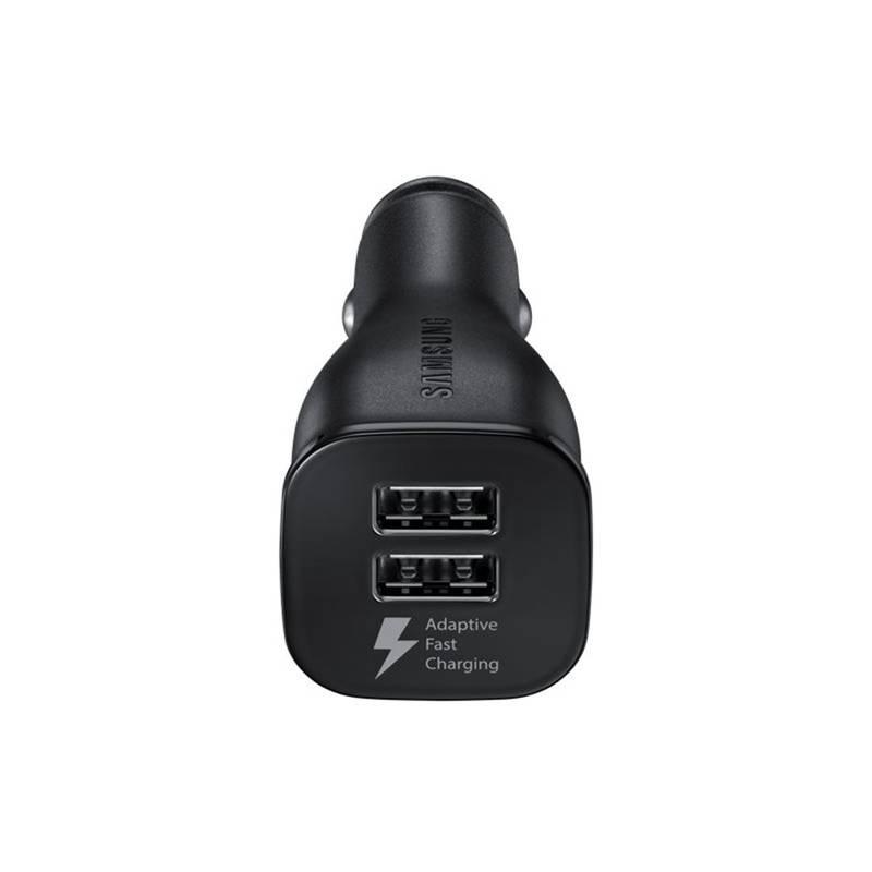 Adaptér do auta Samsung EP-LN920C, 2x USB, 2A, s funkcí rychlonabíjení USB-C kabel černý