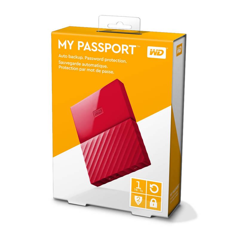 Externí pevný disk 2,5" Western Digital My Passport 1TB červený