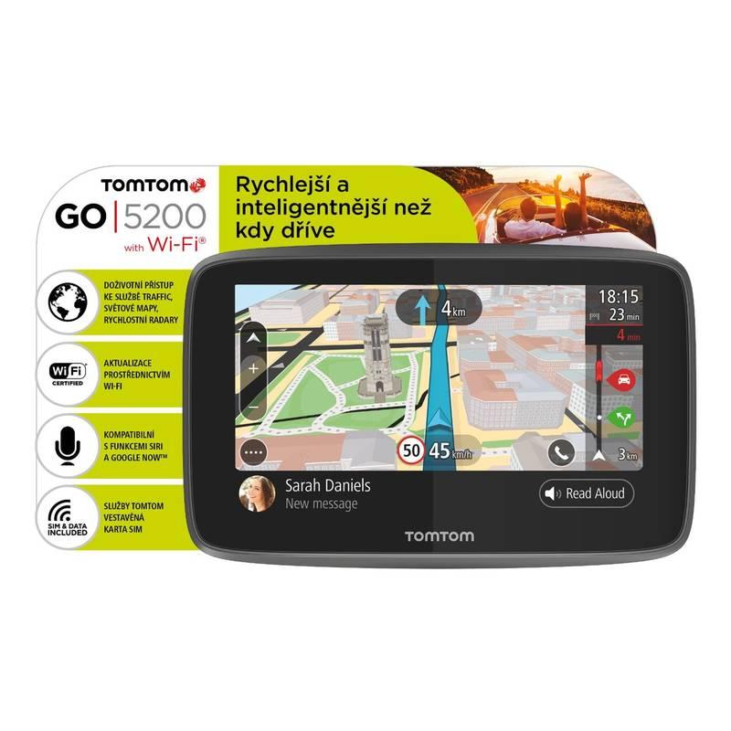 Navigační systém GPS Tomtom GO 5200 World, Wi-Fi, LIFETIME mapy černá