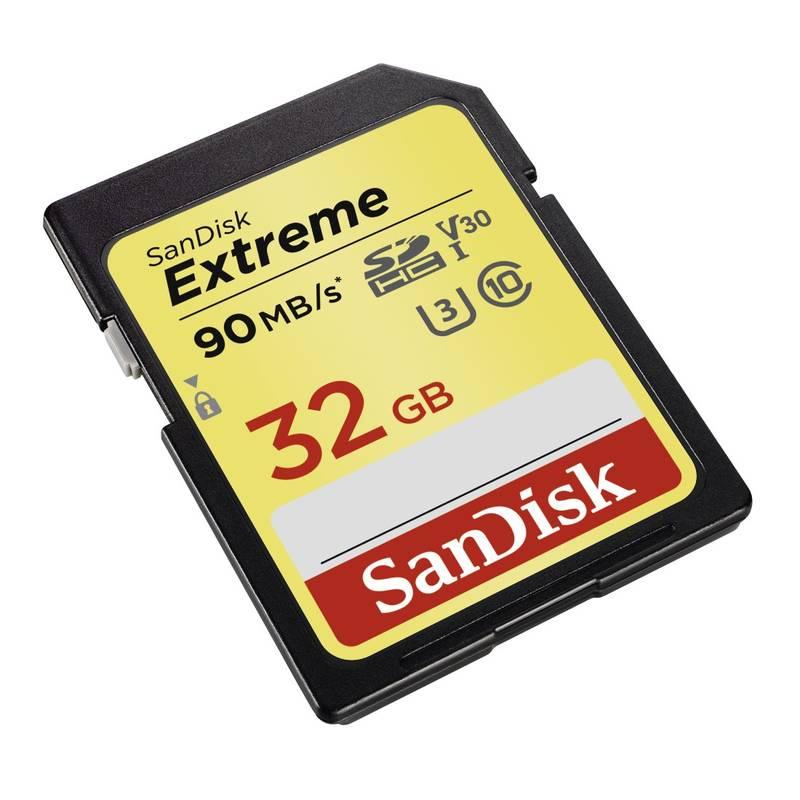 Paměťová karta Sandisk SDHC Extreme 32GB UHS-I U3 černá, Paměťová, karta, Sandisk, SDHC, Extreme, 32GB, UHS-I, U3, černá